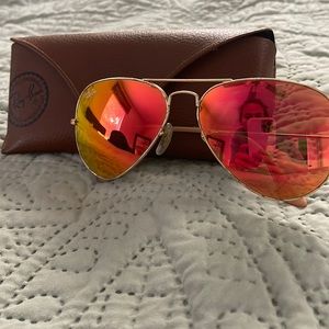Ray Ban Red Flash Gradient Aviator Womens Sunglasses